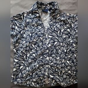 Gloria Vanderbilt Print Collared Top